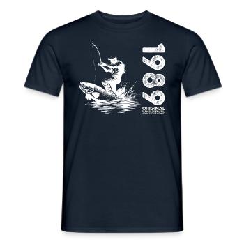 35ème Anniversaire Pêcheur Pêche 1989 Millésime 1989 - T-shirt homme - marine - Devant - AI Model Male 178 light (178cm)