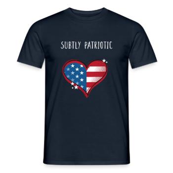Subtly Patriotic American Proud USA Confident - Men's T-Shirt - navy - Front - AI Model Male 178 light (178cm)