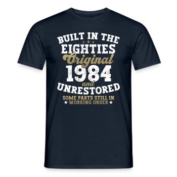 Built in the eighties 1984 38th birthday men - Men's T-Shirt - navy - Front - AI Model Male 178 light (178cm)