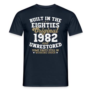 Built in the eighties 1982 40th birthday men - Men's T-Shirt - navy - Front - AI Model Male 178 light (178cm)