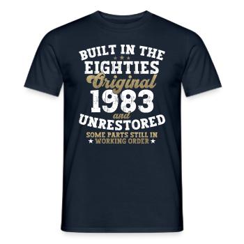 Built in the eighties 1983 39th birthday men - Men's T-Shirt - navy - Front - AI Model Male 178 light (178cm)