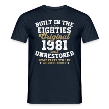 Built in the eighties 1981 41st birthday men - Men's T-Shirt - navy - Front - AI Model Male 178 light (178cm)