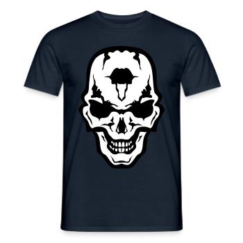 Kopf des Todes Schädel Gothic Gothic Kranich - Männer T-Shirt - Navy - Vorne - AI Model Male 178 light (178cm)