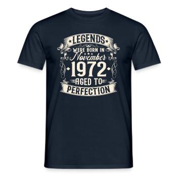 Novembre Né 1972 Légendes Anniversaire - T-shirt homme - marine - Devant - AI Model Male 178 light (178cm)