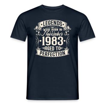 Novembre né en 1983 Legends Birthday - T-shirt homme - marine - Devant - AI Model Male 178 light (178cm)