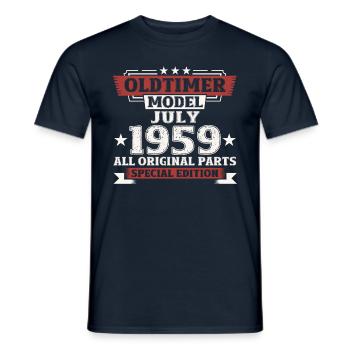 65. Geburtstag Oldtimer Juli 1959 Jahrgang 1959 - Männer T-Shirt - Navy - Vorne - AI Model Male 178 light (178cm)