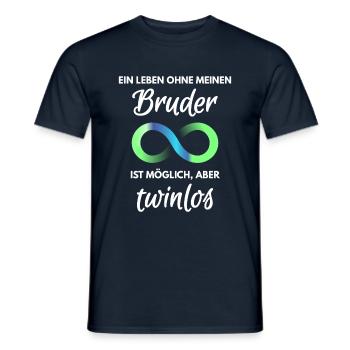 Zwillingsbruder Spruch Wortspiel für Zwillinge - Männer T-Shirt - Navy - Vorne - AI Model Male 178 light (178cm)