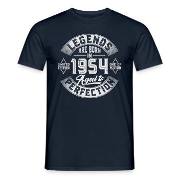 Né en 1954 Legends Cadeau d’anniversaire - T-shirt homme - marine - Devant - AI Model Male 178 light (178cm)