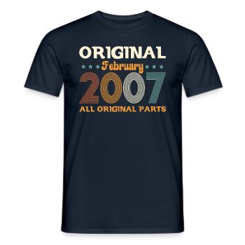 18. Geburtstag Geschenk Mann Original Februar 2007 - Männer T-Shirt - Navy - Vorne - AI Model Male 178 light (178cm)