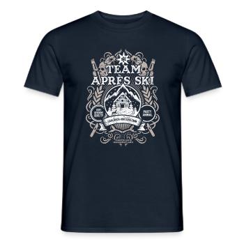 Saalbach T-Shirt Design Team Apres Ski - Männer T-Shirt - Navy - Vorne - AI Model Male 178 light (178cm)