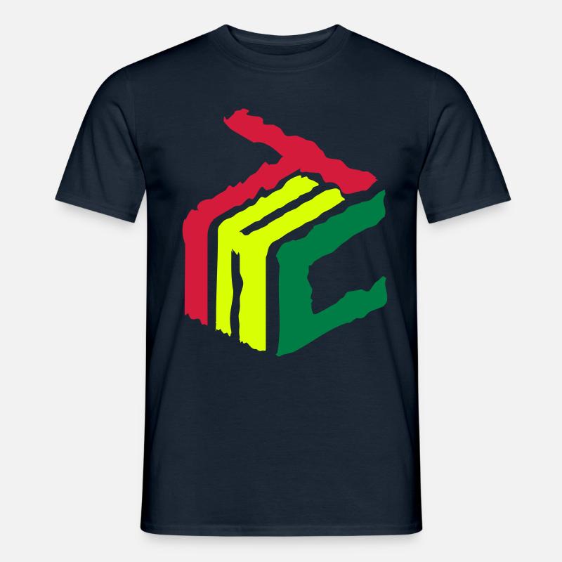 THC CUBE 3D Logo 420 - Männer T-Shirt - Navy