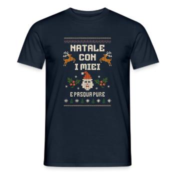 Weihnachten mit meinen Eltern und auch Ostern - Männer T-Shirt - Navy - Vorne - AI Model Male 178 light (178cm)