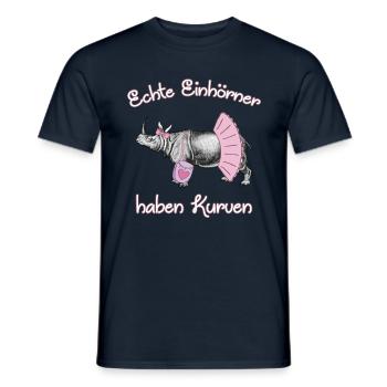 Einhörner mit Kurven - Männer T-Shirt - Navy - Vorne - AI Model Male 178 light (178cm)