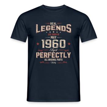 65ème Anniversaire Original Mai Millésime 1960 - T-shirt homme - marine - Devant - AI Model Male 178 light (178cm)
