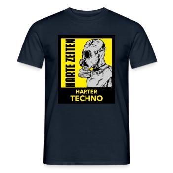 Harte Zeiten Harter Techno Rave Raver Party Trance - Männer T-Shirt - Navy - Vorne - AI Model Male 178 light (178cm)