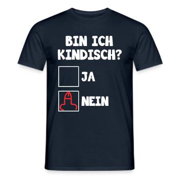Bin ich kindisch ja nein für dunkle Mode - Männer T-Shirt - Navy - Vorne - AI Model Male 178 light (178cm)