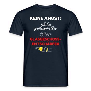 0.5er Glasgeschossentschärfer | Keine Angst | Bier - Männer T-Shirt - Navy - Vorne - AI Model Male 178 light (178cm)