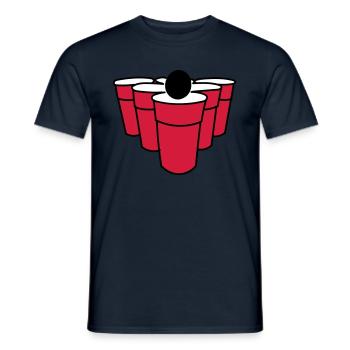 BeerPong - T-shirt homme - marine - Devant - AI Model Male 178 light (178cm)