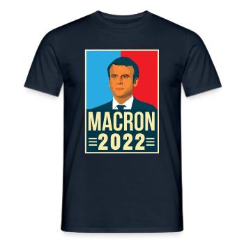 Emmanuel Macron Präsident der Republik 2022 - Männer T-Shirt - Navy - Vorne - AI Model Male 178 light (178cm)