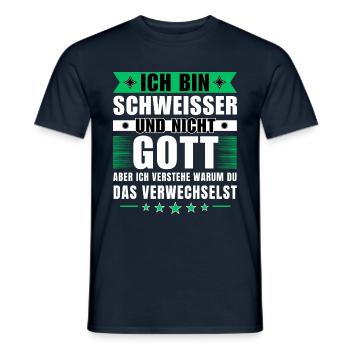 Ich bin Schweißer und nicht Gott - Männer T-Shirt - Navy - Vorne - AI Model Male 178 light (178cm)