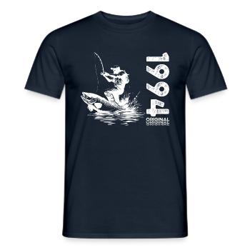 30ème Anniversaire Pêcheur Pêche 1994 Millésime 1994 - T-shirt homme - marine - Devant - AI Model Male 178 light (178cm)