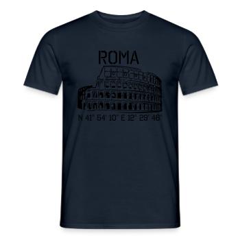 Rom Koordinaten N 41° 54' 10'' O 12° 29' 46'' - Männer T-Shirt - Navy - Vorne - AI Model Male 178 light (178cm)