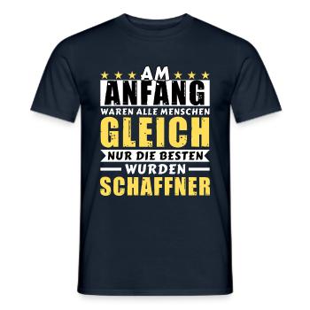 Am Anfang waren alle gleich - Schaffner Edition - Männer T-Shirt - Navy - Vorne - AI Model Male 178 light (178cm)