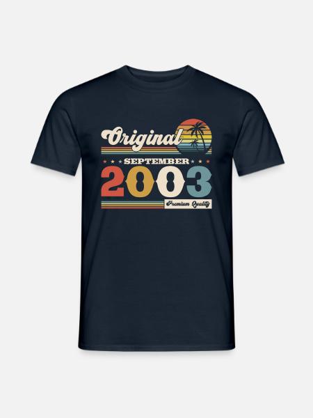 21. Geburtstag Original Legende 2003 September 03 - Männer T-Shirt - Navy