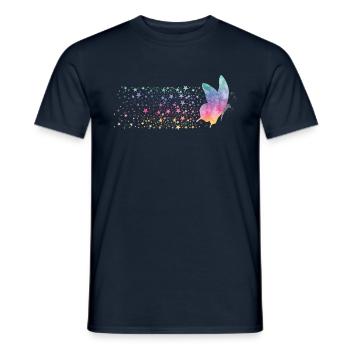 Butterfly - Rainbow Stardust - Men's T-Shirt - navy - Front - AI Model Male 178 light (178cm)