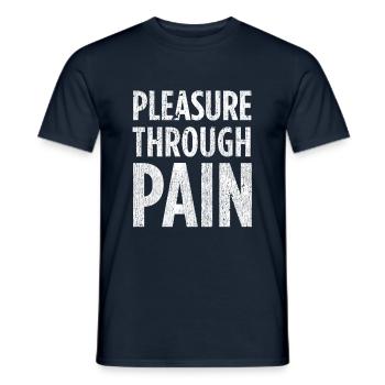 Pleasure through Pain print - BDSM Submissive - Men's T-Shirt - navy - Front - AI Model Male 178 light (178cm)