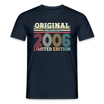 18ème anniversaire Original Août 2006 Millésime 2006 - T-shirt homme - marine - Devant - AI Model Male 178 light (178cm)