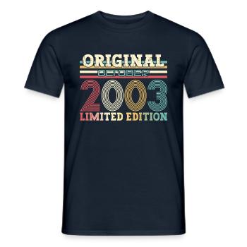 21e anniversaire Original Legend 2003 03 octobre - T-shirt homme - marine - Devant - AI Model Male 178 light (178cm)