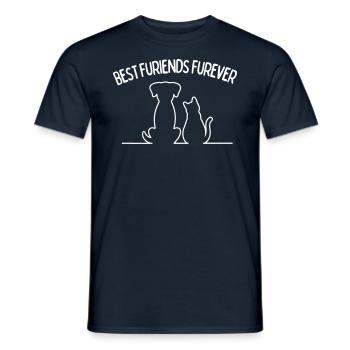 Meilleur chat et chien Furiends Furever - T-shirt homme - marine - Devant - AI Model Male 178 light (178cm)