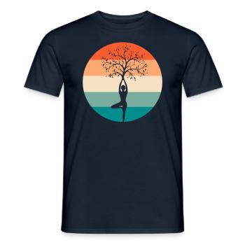 Yoga-Meditation Meditationstrainer - Männer T-Shirt - Navy - Vorne - AI Model Male 178 light (178cm)