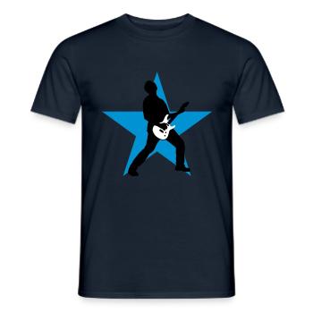 guitarstar_032012_b_3c - Men's T-Shirt - navy - Front - AI Model Male 178 light (178cm)
