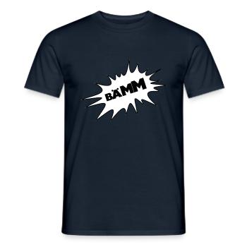 Bääm, bubble, cartoon, cartoon thought bubble, - Men's T-Shirt - navy - Front - AI Model Male 178 light (178cm)