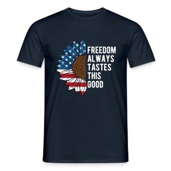 Freedom Always Tastes Good US American 4th of - Men's T-Shirt - navy - Front - AI Model Male 178 light (178cm)