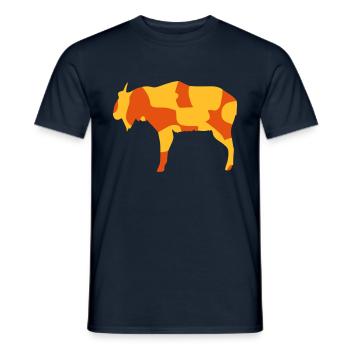 BHUTAN TAKIN འབྲུག་ ཡུལ - CAMO / CAMOUFLAGE - Men's T-Shirt - navy - Front - AI Model Male 178 light (178cm)