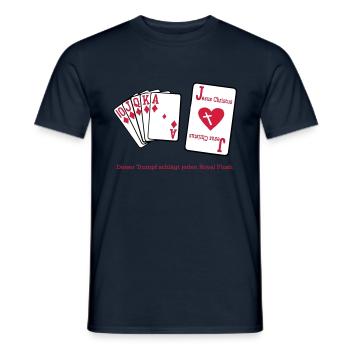 Jesus & Royal Flush - Männer T-Shirt - Navy - Vorne - AI Model Male 178 light (178cm)