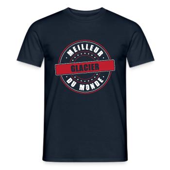 Meilleur glacier profession métier humour - T-shirt homme - marine - Devant - AI Model Male 178 light (178cm)