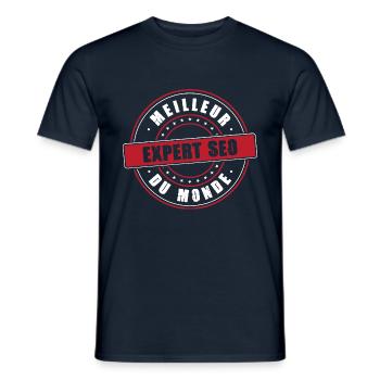 Meilleur expert seo profession métier humour - T-shirt homme - marine - Devant - AI Model Male 178 light (178cm)