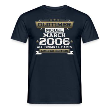 18. Geburtstag Oldtimer März Jahrgang 2006 - Männer T-Shirt - Navy - Vorne - AI Model Male 178 light (178cm)
