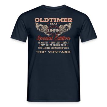 65. Geburtstag Mann Oldtimer Mai Jahrgang 1959 - Männer T-Shirt - Navy - Vorne - AI Model Male 178 light (178cm)