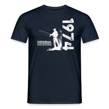 50ème Anniversaire Pêcheur Pêche 1974 Millésime 1974 - T-shirt homme - marine - Devant - AI Model Male 178 light (178cm)