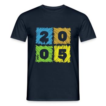 20. Geburtstag Farbige Patches depuis 07/2005 - T-shirt homme - marine - Devant - AI Model Male 178 light (178cm)