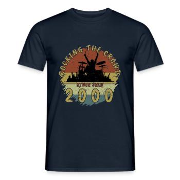 25e anniversaire Faire vibrer la foule DRM 07/2000 - T-shirt homme - marine - Devant - AI Model Male 178 light (178cm)