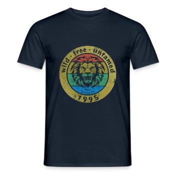 30. Geburtstag Wild, free & untamed since 08/1995 - Men's T-Shirt - navy - Front - AI Model Male 178 light (178cm)