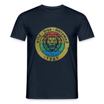 44. Anniversaire Secouant la foule depuis 09/1981 - T-shirt homme - marine - Devant - AI Model Male 178 light (178cm)