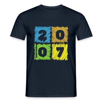 18. Geburtstag Farbige Patches since 09/2007 - Männer T-Shirt - Navy - Vorne - AI Model Male 178 light (178cm)