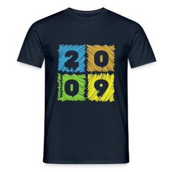16. Geburtstag Farbige Patches since 09/2009 - Männer T-Shirt - Navy - Vorne - AI Model Male 178 light (178cm)
